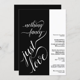 Invitación Nada Fancy Ama Al Boda Negro Moderno