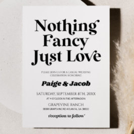 Invitación Nada Fancy Ama Al Boda Retro Casual
