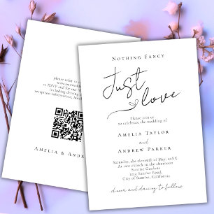 Invitación Nada Fancy Ama Al Elegante Boda De Código QR