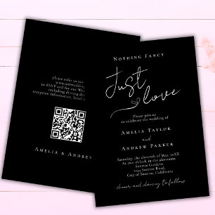 Invitación Nada Fancy Ama Al Elegante Boda De Código QR