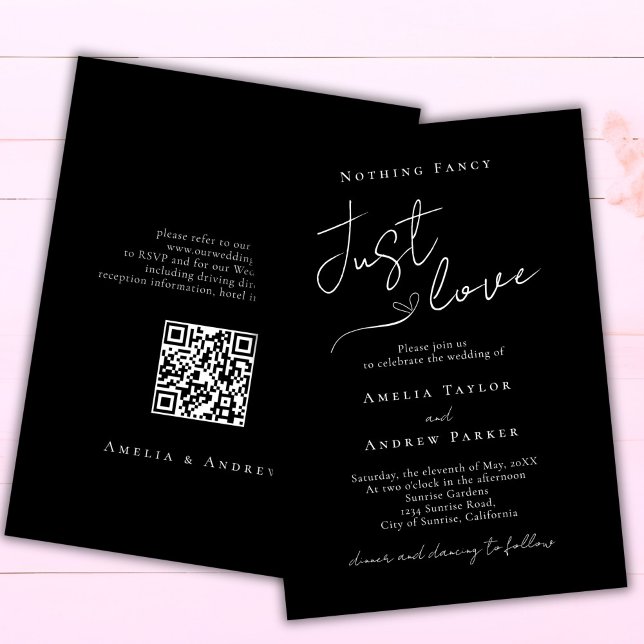 Invitación Nada Fancy Ama Al Elegante Boda De Código QR (Subido por el creador)