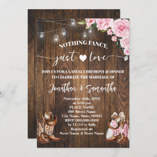 Invitación Nada Fancy Ama Casual Pink Barn Boda