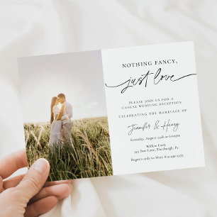 Invitación Nada Fancy Ama La Recepción De Bodas