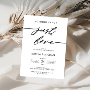 Invitación Nada Fancy Ama La Recepción De Bodas