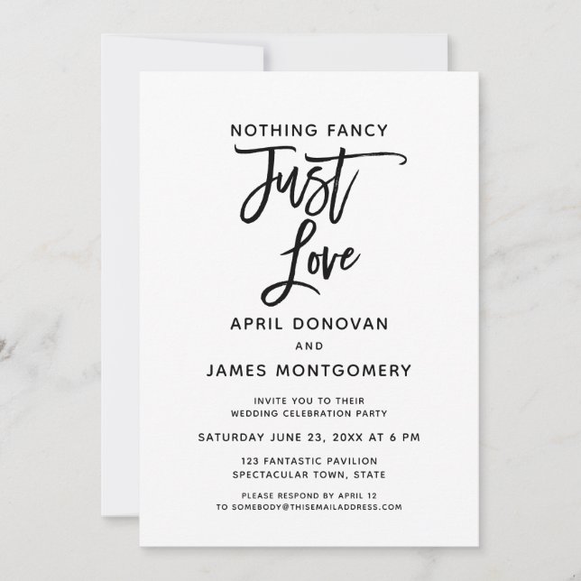 Invitación Nada Fancy Ama La Tipografía De Cepillos (Anverso)