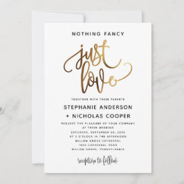 Invitación Nada Fancy Ama La Tipografía De La Escritura De Or