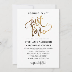 Invitación Nada Fancy Ama La Tipografía De La Escritura De Or