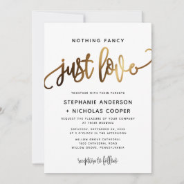 Invitación Nada Fancy Ama La Tipografía De La Escritura De Or