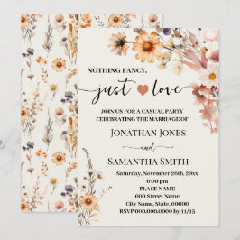 Invitación Nada Fancy Ama Simplemente A Elopement Fall Wildfl