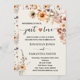 Invitación Nada Fancy Ama Simplemente A Elopement Fall Wildfl