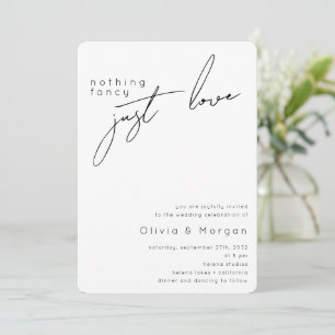 Invitación Nada Fancy Ama Simplemente Script QR Code Boda