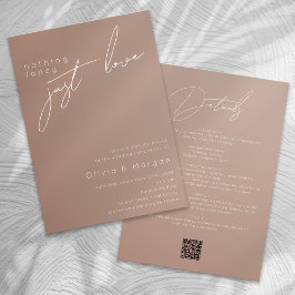 Invitación Nada Fancy Ama Simplemente Script QR Code Boda