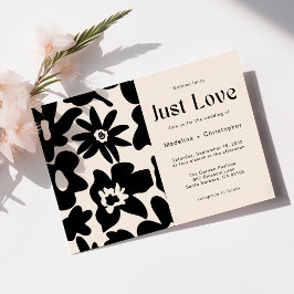 Invitación Nada Fancy Ama Solamente A Boho Floral QR Boda