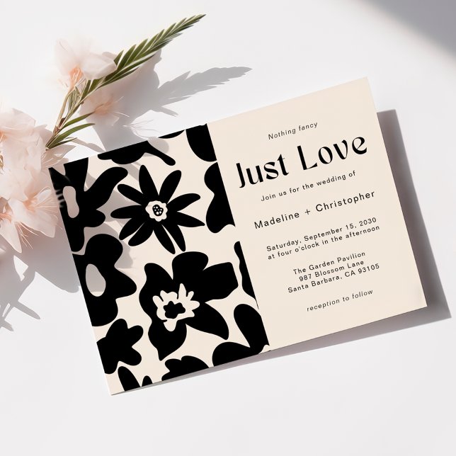 Invitación Nada Fancy Ama Solamente A Boho Floral QR Boda (Subido por el creador)
