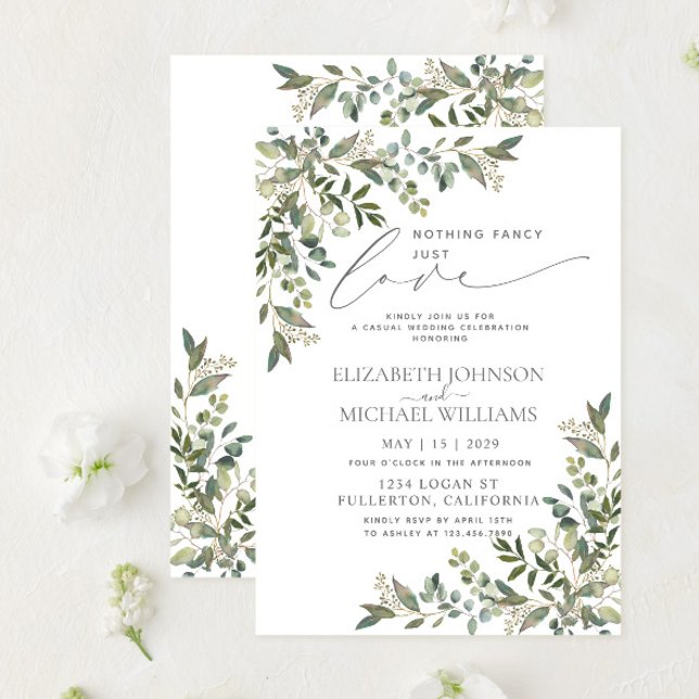Invitación Nada Fancy Ama Solamente A Eucalyptus Casual Boda (Subido por el creador)
