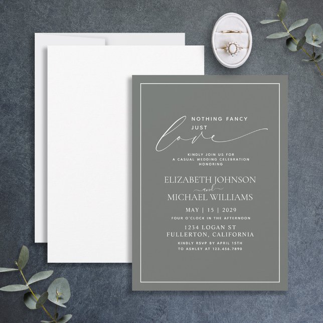 Invitación Nada Fancy Ama Solamente A Eucalyptus Casual Boda (Subido por el creador)