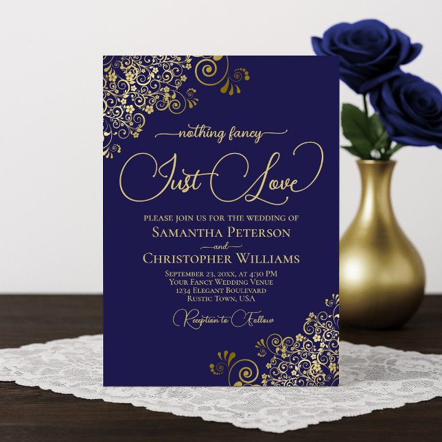 Invitación Nada Fancy Ama Solamente A La Marina Azul Y Boda D (Subido por el creador)