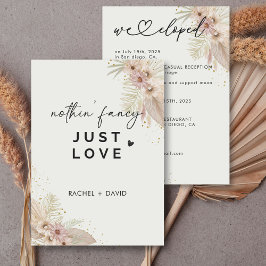 Invitación Nada Fancy Ama Solamente A Nosotros, Elopement Fie