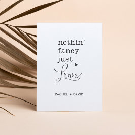 Invitación Nada Fancy Ama Solamente A Nosotros, Elopement Fie