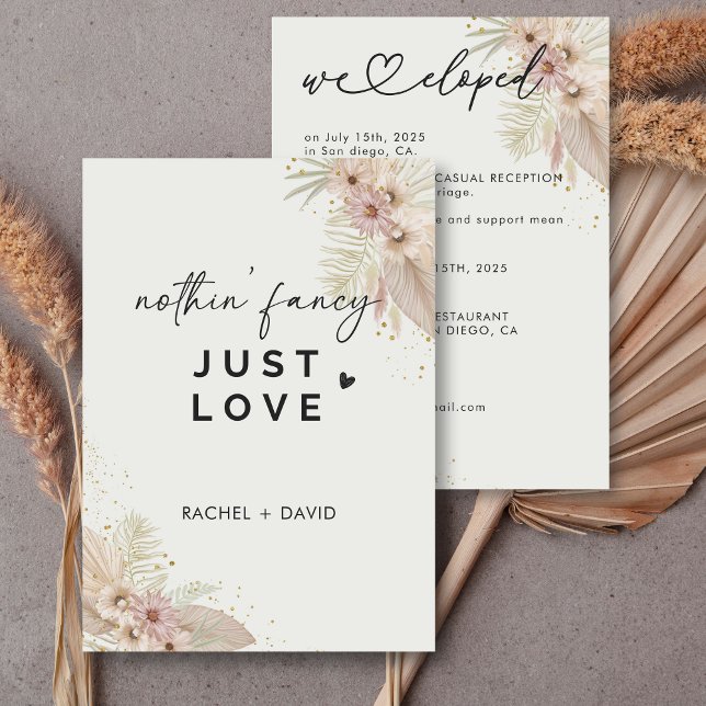 Invitación Nada Fancy Ama Solamente A Nosotros, Elopement Fie (Subido por el creador)