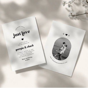 Invitación Nada Fancy Ama Solamente A Retro Oval Photo Boda