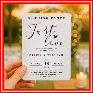 Invitación Nada Fancy Ama Solamente A Un Boda Elegante Y Simp
