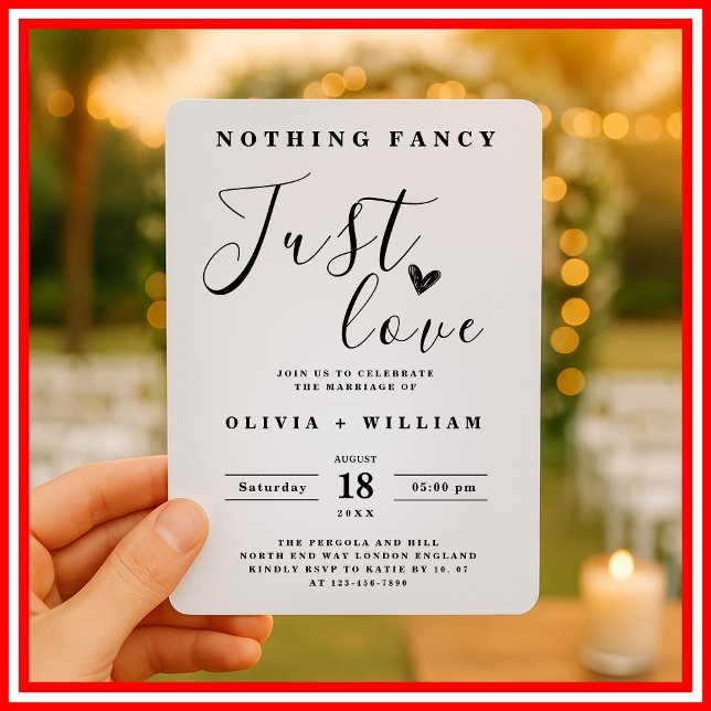 Invitación Nada Fancy Ama Solamente A Un Boda Elegante Y Simp (Subido por el creador)