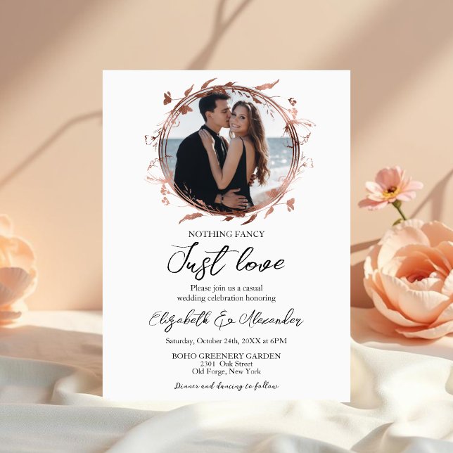 Invitación Nada Fancy Ama Solamente A Wreath Photo Boda (Subido por el creador)