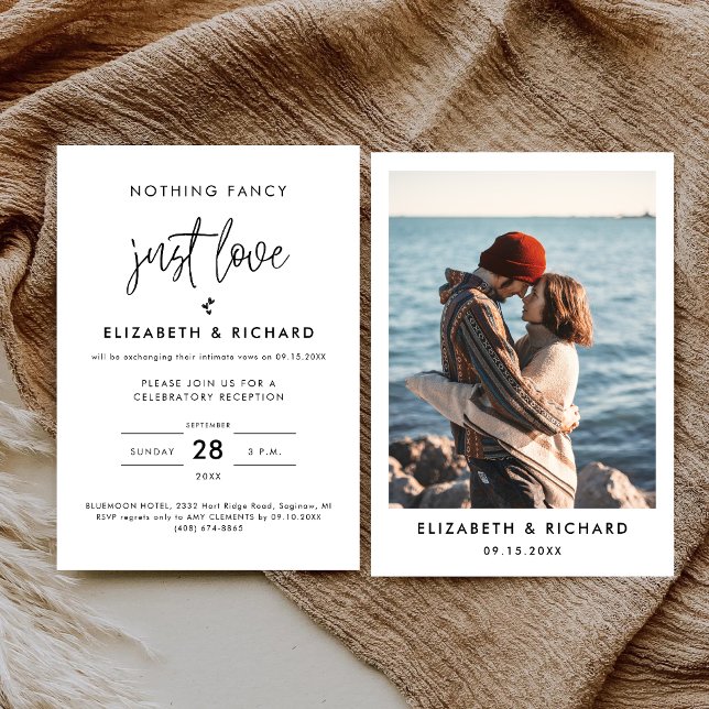 Invitación Nada Fancy Ama Solamente Al Boda Casual Minimalist (Subido por el creador)