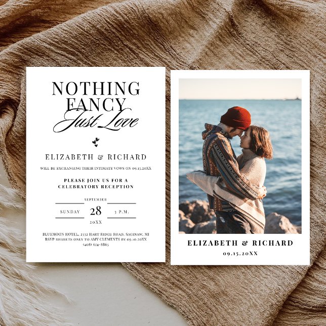 Invitación Nada Fancy Ama Solamente Al Boda Casual Minimalist (Subido por el creador)