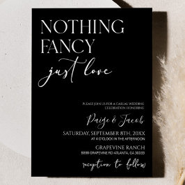 Invitación Nada Fancy Ama Solamente Al Boda Casual Minimalist