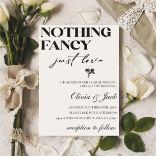 Invitación Nada Fancy Ama Solamente Al Boda Casual Minimalist