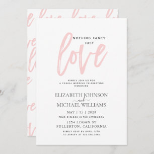 Invitación Nada Fancy Ama Solamente Al Boda Casual Rosa