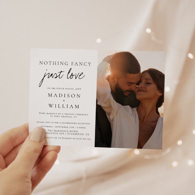 Invitación Nada Fancy Ama Solamente Al Boda De Fotos Moderno (Subido por el creador)