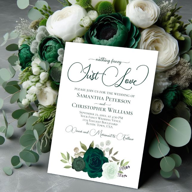 Invitación Nada Fancy Ama Solamente Al Boda De Rosas De Emera (Subido por el creador)