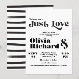 Invitación Nada Fancy Ama Solamente Al Boda De Tipografía Mod