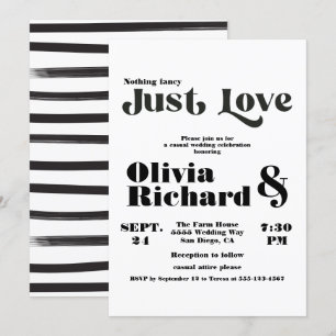 Invitación Nada Fancy Ama Solamente Al Boda De Tipografía Mod
