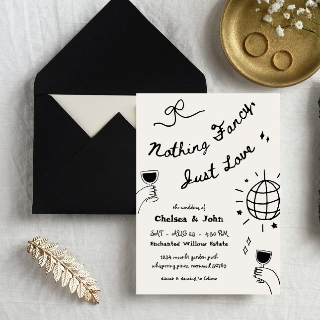 Invitación Nada Fancy Ama Solamente Al Boda Escrito A Mano Fr (Subido por el creador)