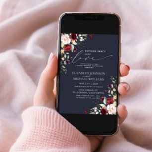 Invitación Nada Fancy Ama Solamente Burgundy Rubor Blue Photo