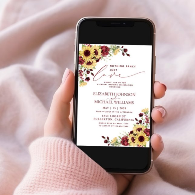 Invitación Nada Fancy Ama Solamente El Boda Del Girasol Borgo (Subido por el creador)