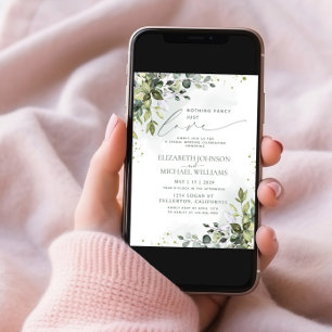 Invitación Nada Fancy Ama Solamente Eucalyptus Foto Verde