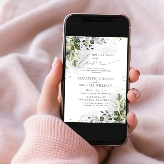 Invitación Nada Fancy Ama Solamente Eucalyptus Foto Verde (Subido por el creador)