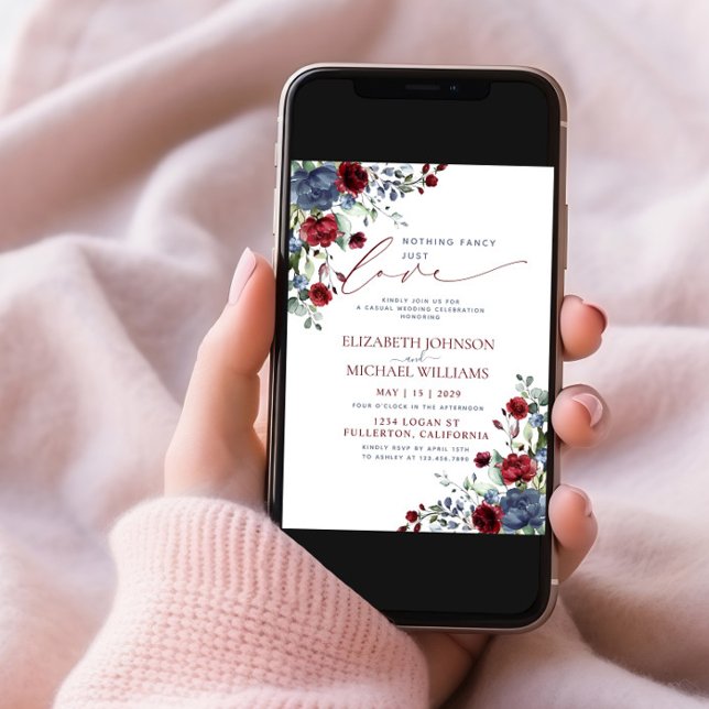 Invitación Nada Fancy Ama Solamente La Foto Casual Azul De Bo (Subido por el creador)