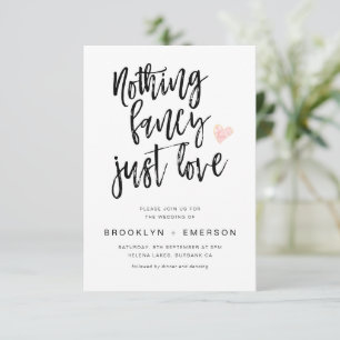 Invitación Nada Fancy Ama Sólo A La Mano Leída Boda
