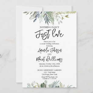 Invitación Nada Fancy Ama Sólo Al Boda De La Verdemia
