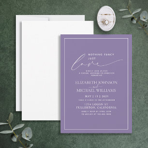 Invitación Nada Fancy Ama Sólo Lilac Lavender Boda