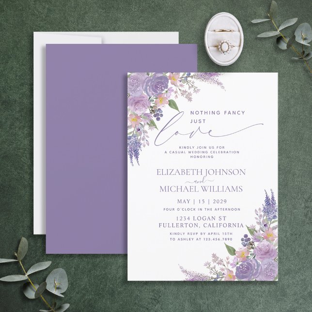Invitación Nada Fancy Ama Sólo Lilac Lavender Boda (Subido por el creador)