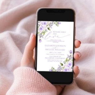 Invitación Nada Fancy Ama Sólo Lilac Lavender Boda