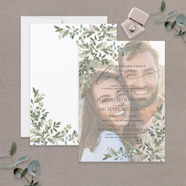 Invitación Nada Fancy Ama Solo Vellum Eucalyptus Foto (Subido por el creador)