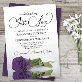 Invitación Nada Fancy Just Love Amethyst Rosa Boda